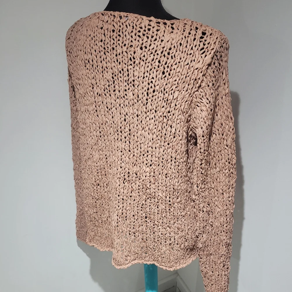 Zara Women's Open Chunky Knit Long Sleeve Sweater XS/S Beige/Pink/Tan Boho - Picture 8 of 10